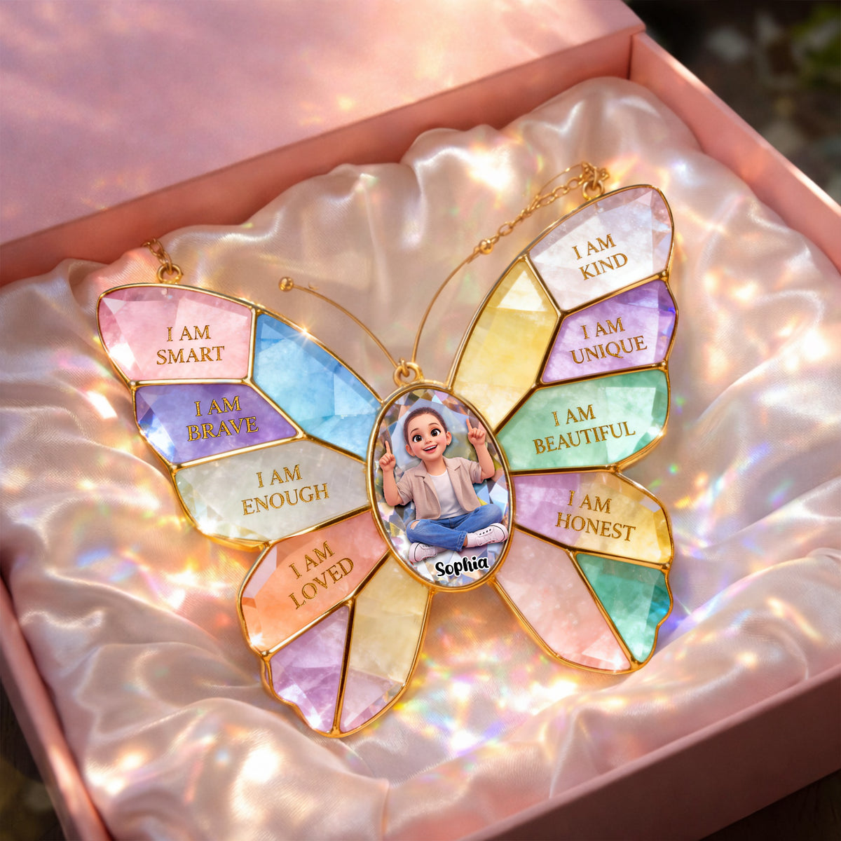 Daily Affirmation Kid Suncatcher Ornament Custom Photo Gifts For Kids 04NALU280226-Homacus