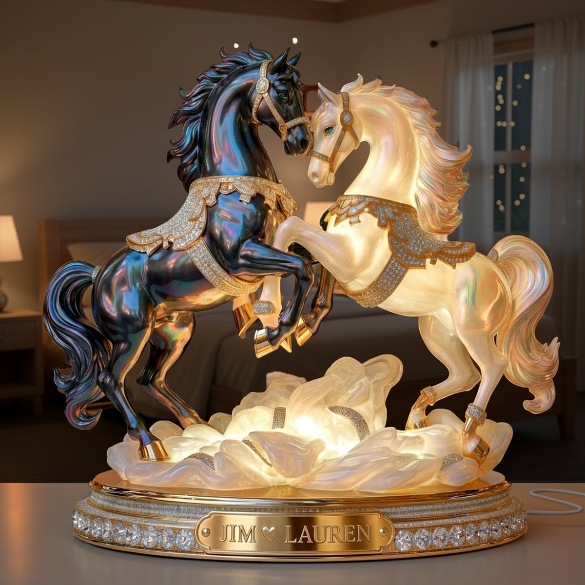 Luxury Horse Couple Light Box - Personalized Gifts For Couple & Horse Lover 06QHLU281125-Homacus