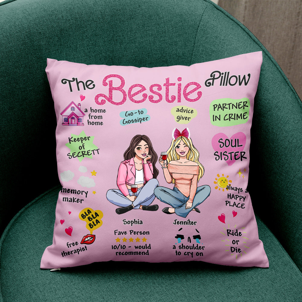 Personalized Gifts For Besties Square Pillow 03TOQN231124HH-Homacus