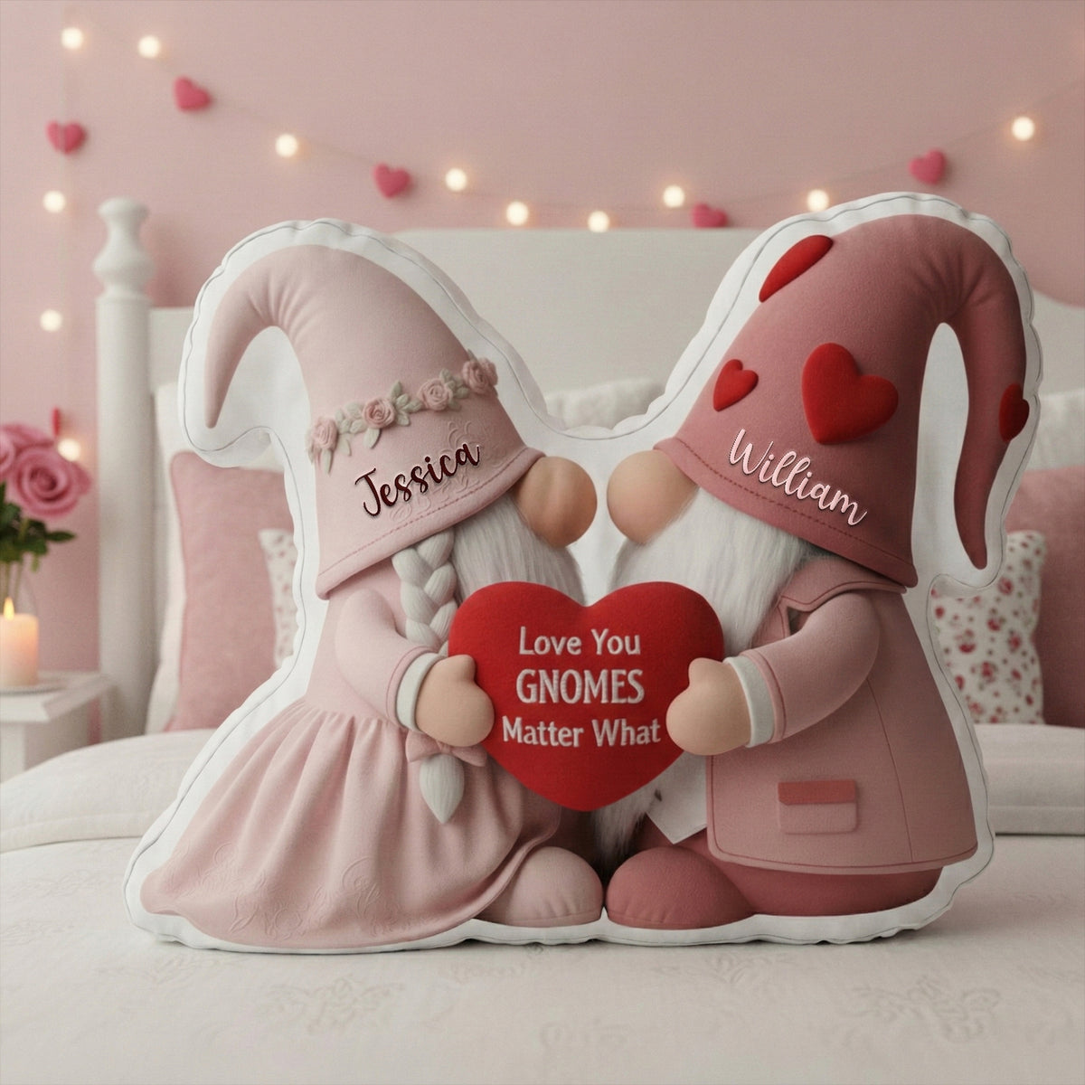 Sweet Gnome Romance Couples Pillow - Personalized Gifts For Couples 07HYLU261125-Homacus