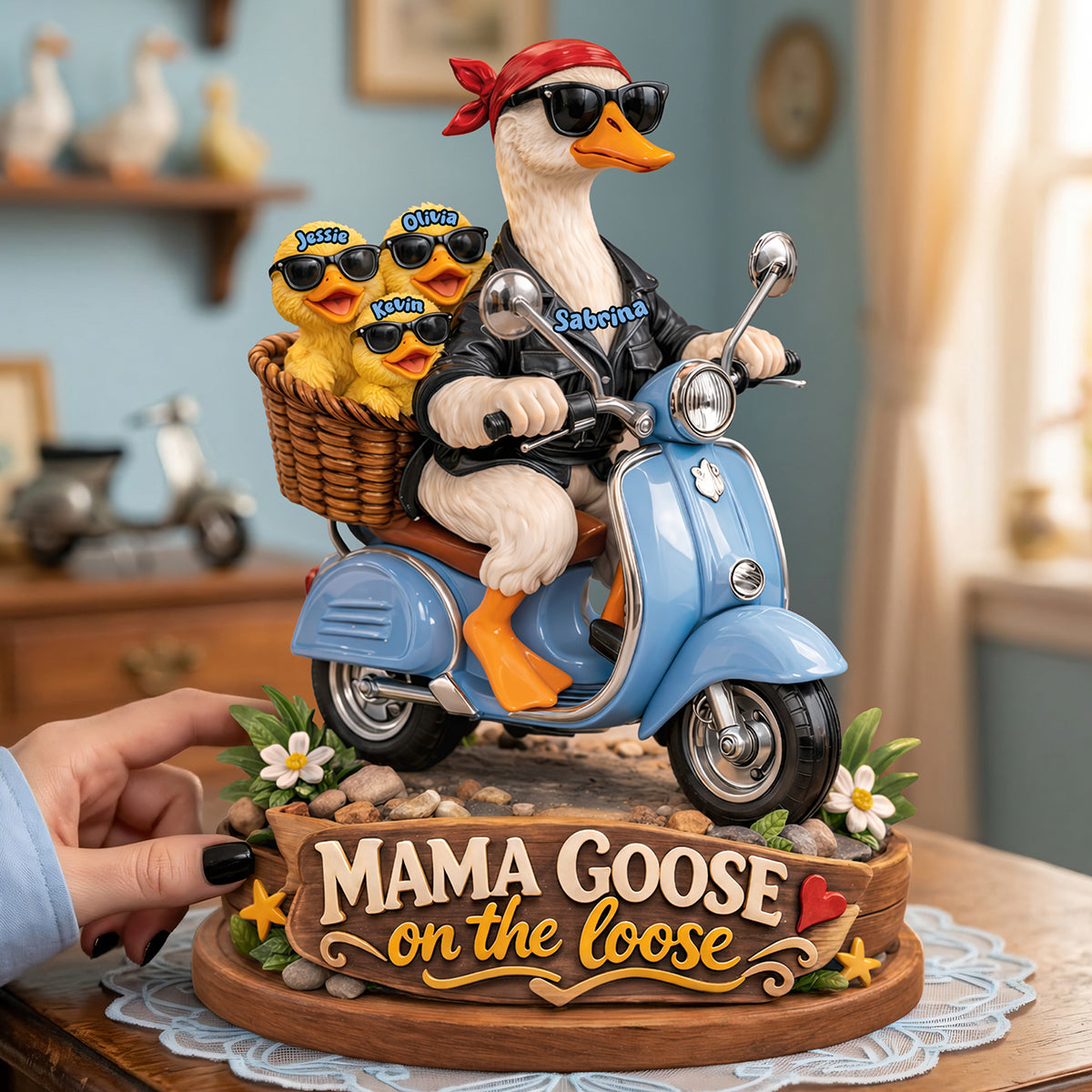Mama Goose On The Loose Shaped Plaque - Personalized Gift For Mom 04TYTA160326-Homacus
