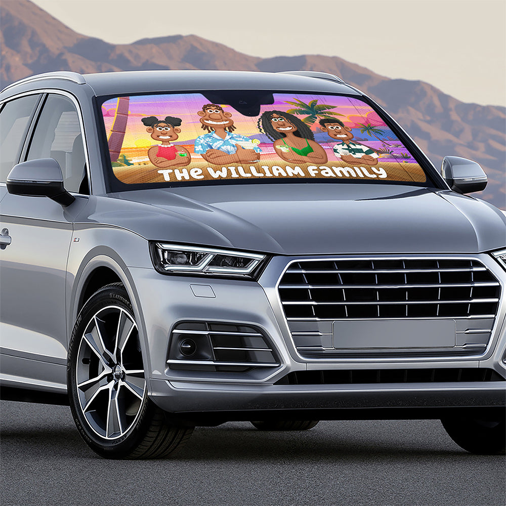 Personalized Gifts For Family Windshield Sunshade 05xqqn210125pa Summer Vacation-Homacus