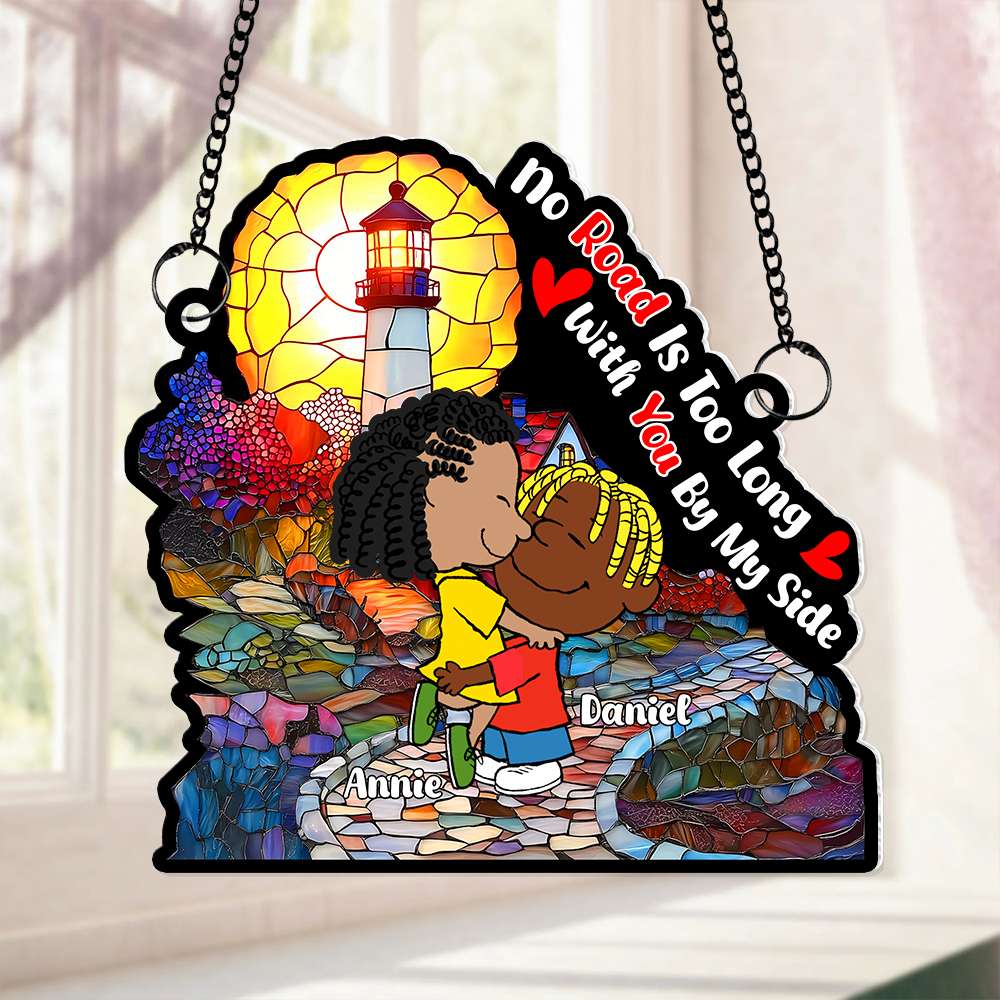 Personalized Gifts For Couples Suncatcher Ornament Hugging Cartoon Couple 01KALU110125HG-Homacus