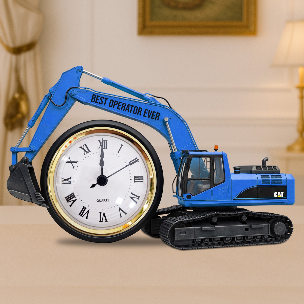 Excavator Desk Clock Plaque - Personalized Gifts For Operator 02ohtn040625-Homacus