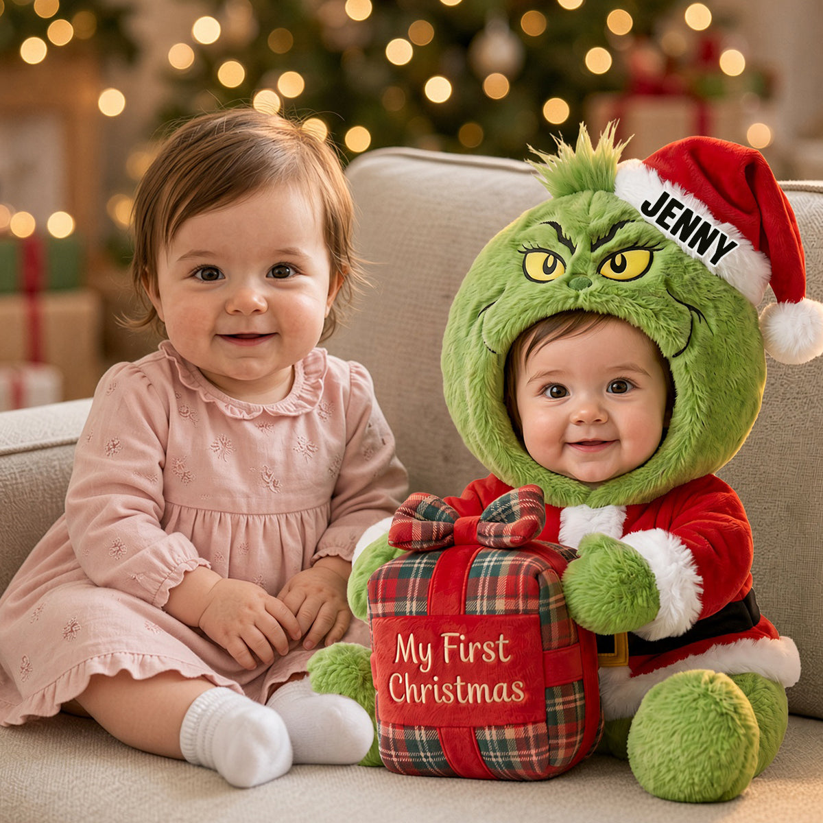 Baby First Christmas Lovely Mischief Pillow - Custom Photo Christmas Gifts For Kids 02pgtn141026-Homacus