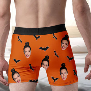 Personalized Gifts For Couple Boxer Briefs Custom Face Photo Halloween 01XQMH020824-Homacus