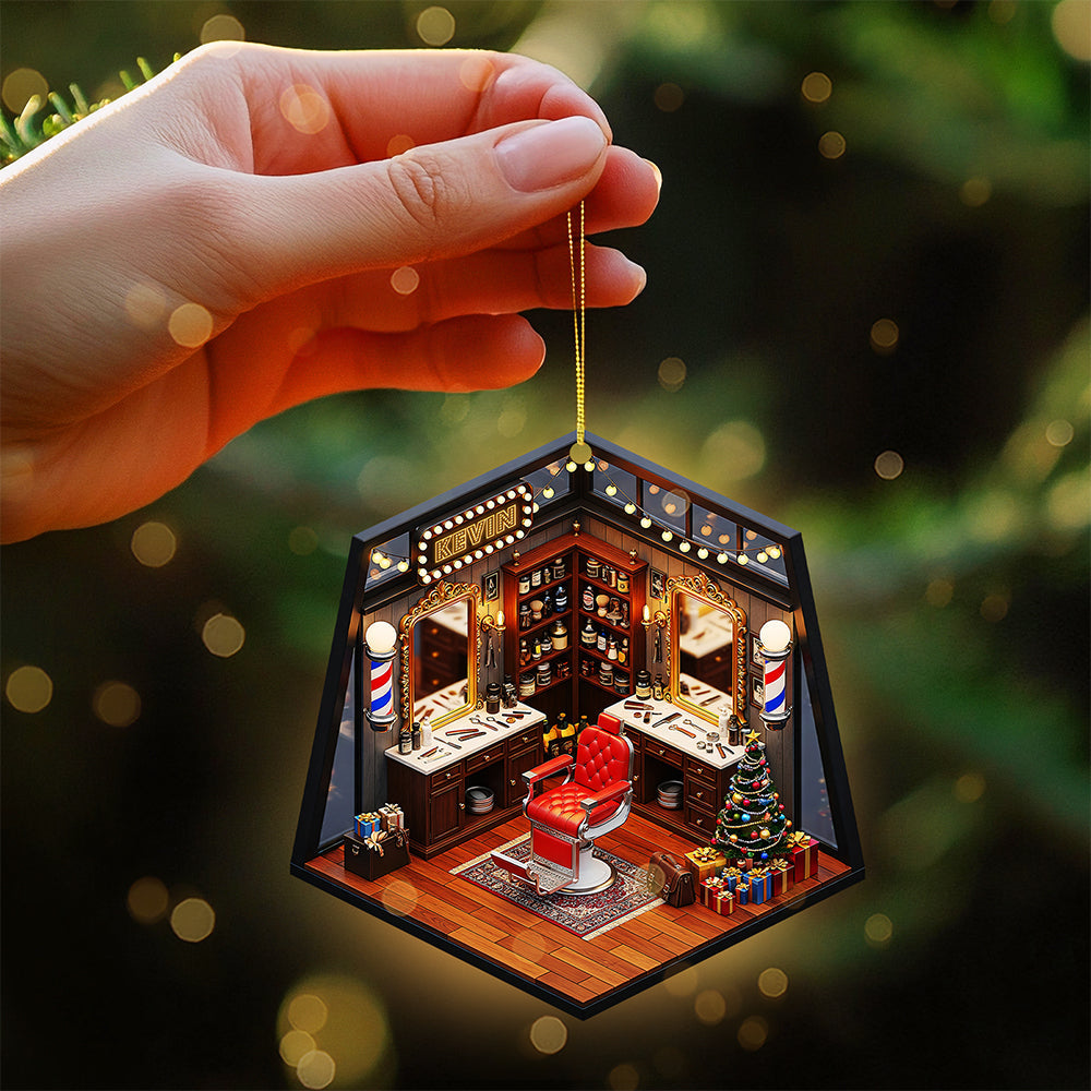 Barber Shop Miniature Ornament - Personalized Gifts For Barbers 04pgta120825-Homacus