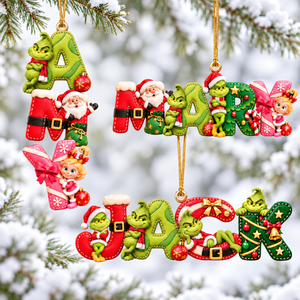 Festive Character Initial Alphabet Ornament - Personalized Gift For Christmas 04PAQN101026-Homacus