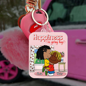 Personalized Gifts For Couples Keychain Happiness Is Giving Hug 06TOLU040125HG-Homacus