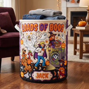 Loads Of Boos Quilted Laundry Basket - Personalized Gifts For Halloween 05haqn100826-Homacus