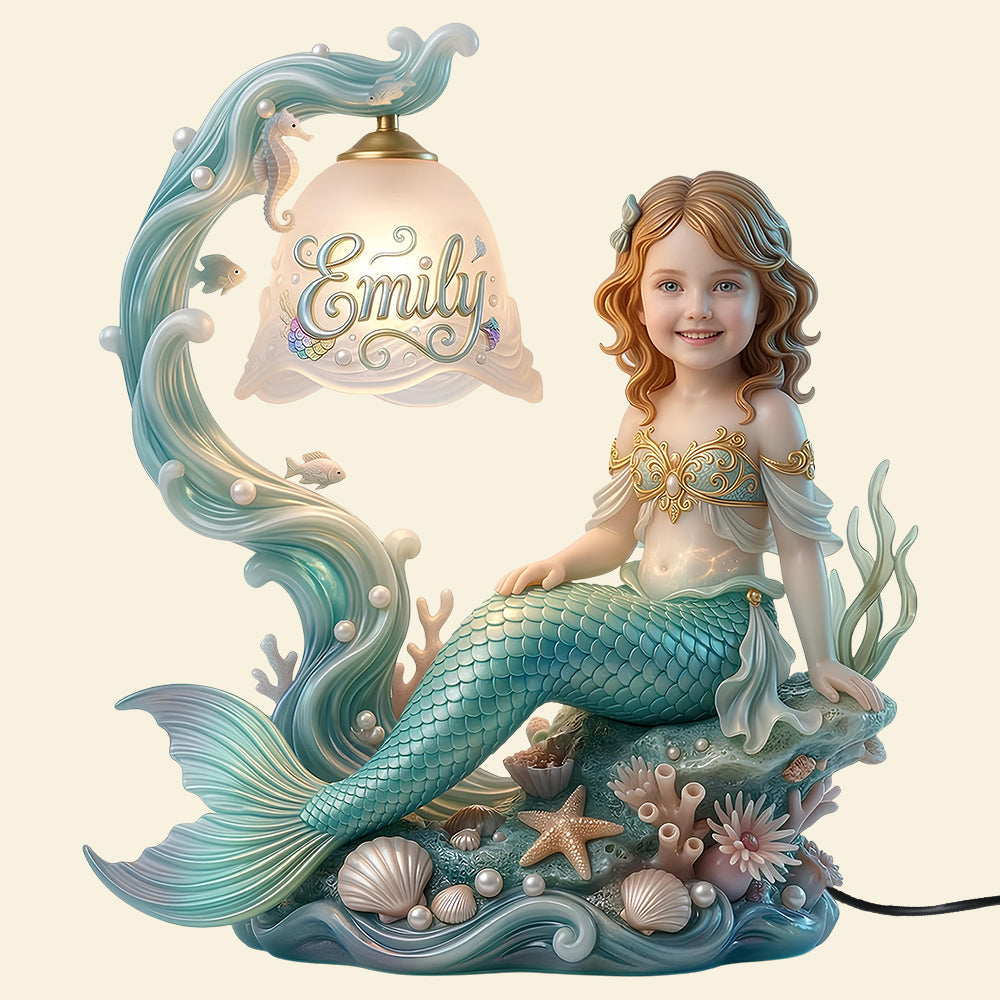 Cute Mermaid Princess Light Box - Personalized Custom Photo Gift For Kids 02NADT190326-Homacus
