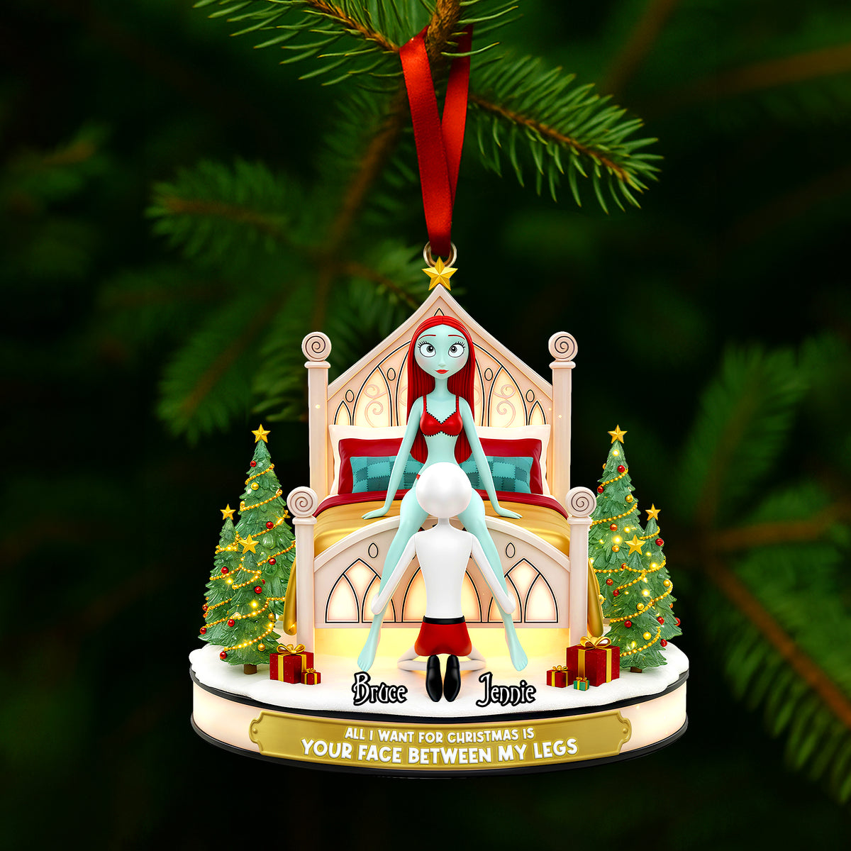 Naughty Spooky Couple Ornament - Personalized Gift For Couples 06OHLU191125-Homacus