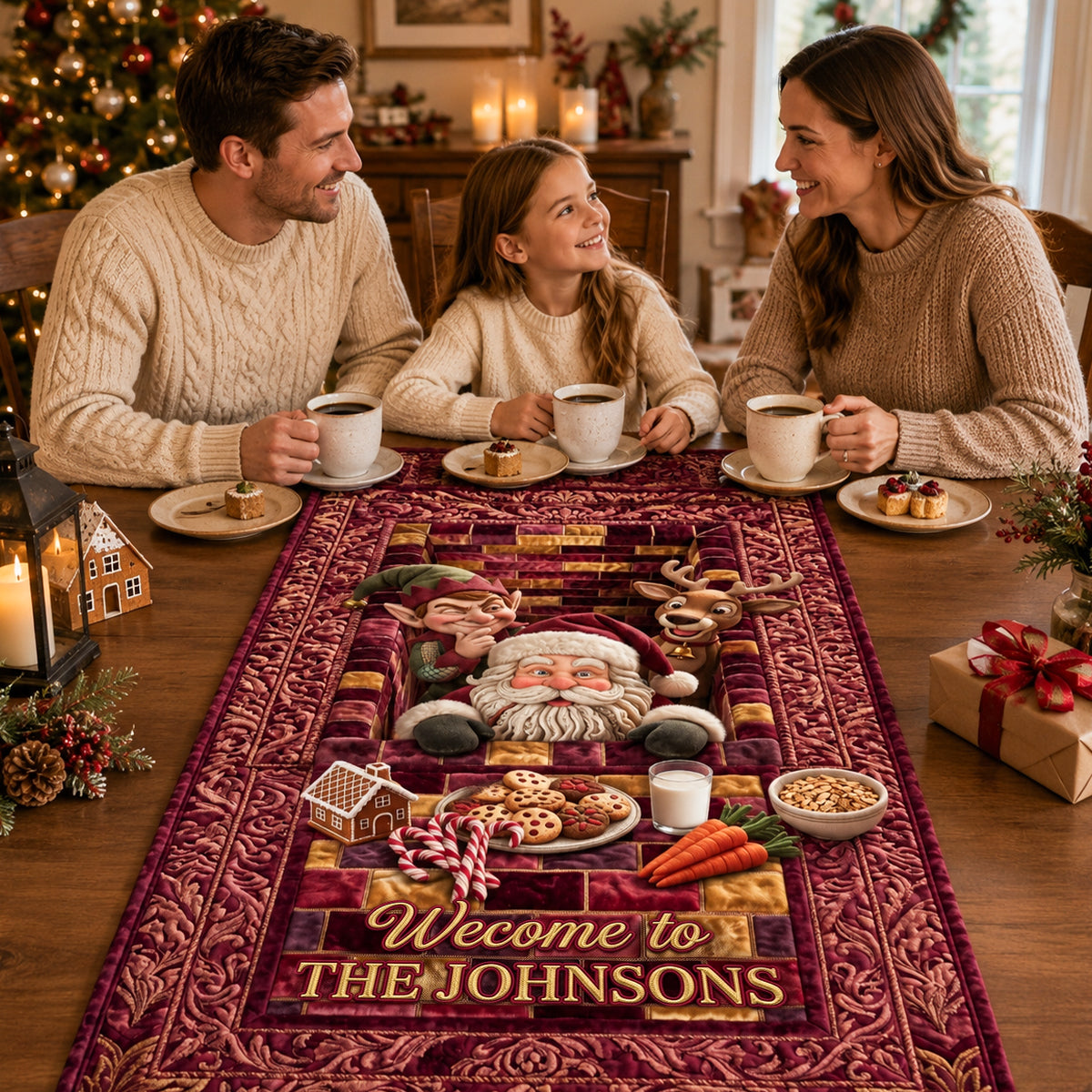 Fun Christmas Quilted Table Runner - Personalized Christmas Gifts 02qhdh210826