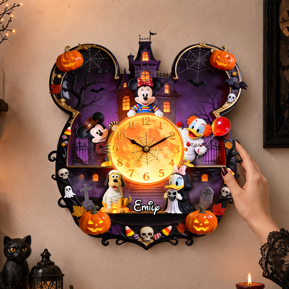 Spooky Halloween Acrylic Hanging Wall Clock - Personalized Gifts For Halloween 03pgdh100826-Homacus