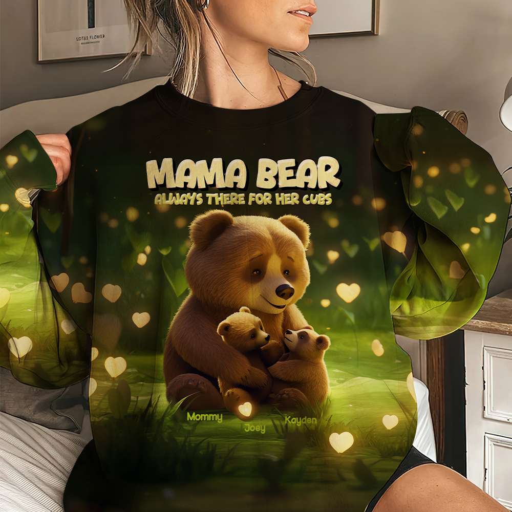 Mama Bear Shirt - Personalized Gift For Mother 02QHLU060325-Homacus