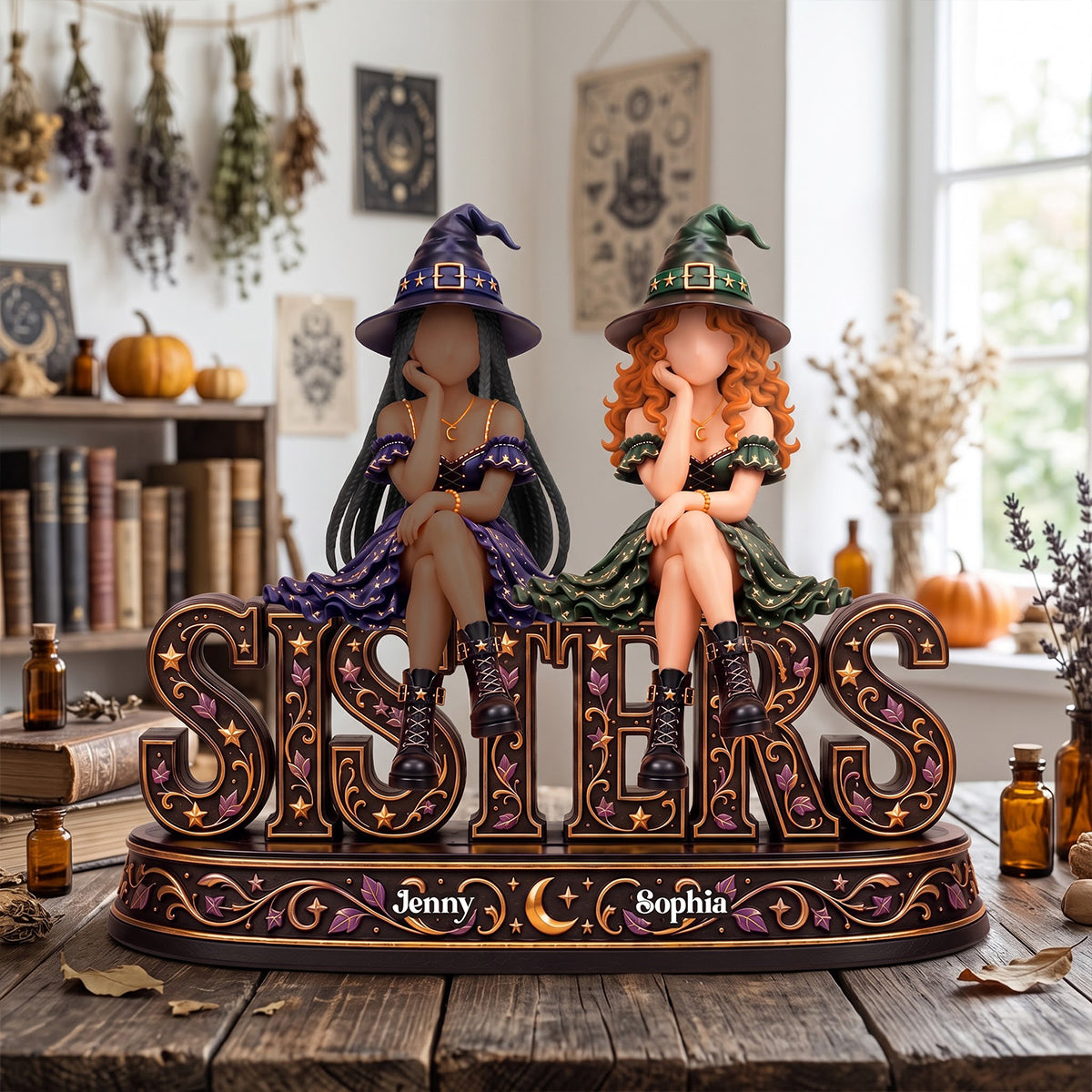 Witchy Sisters Forever Acrylic Plaque - Personalized Christmas Gift For Sisters 03NATN221026-Homacus