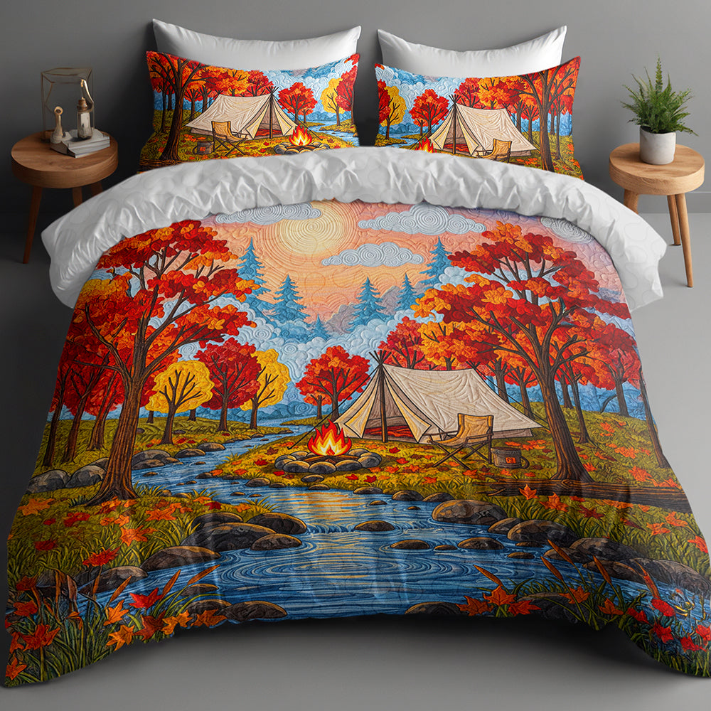 Autumn Camping Quilt Bedding Set – Gifts for Camping Lovers 03pgqn150725-Homacus