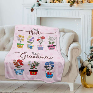 Personalized Gifts For Grandma Blanket, Flower Garden 02KALU140924-Homacus