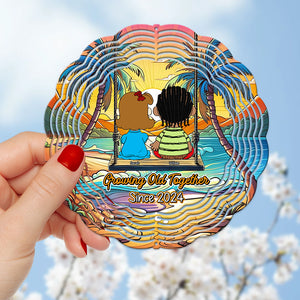 Personalized Gifts For Couple Wind Spinner 01xqqn181224hg Growing Old Together-Homacus