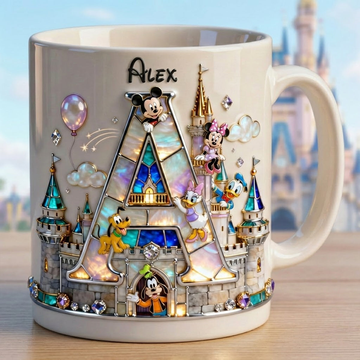 Shimmering Fairytale Alphabet Initial Letter Mug, Personalized Gifts 04qhtn140126-Homacus