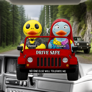 Spooky Couple Drive Safe Car Ornament -Personalized Gifts For Couples 05NALU020825-Homacus