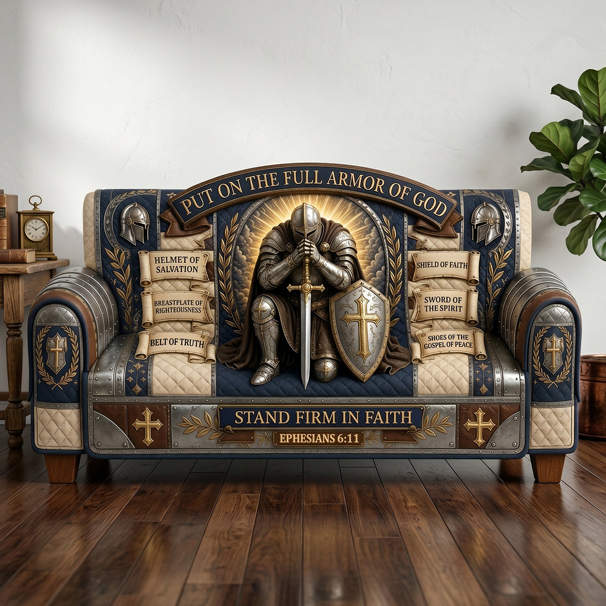Armor Of God Quilted Sofa Cover - Personalized Gifts For Christian 02tytn220626-Homacus
