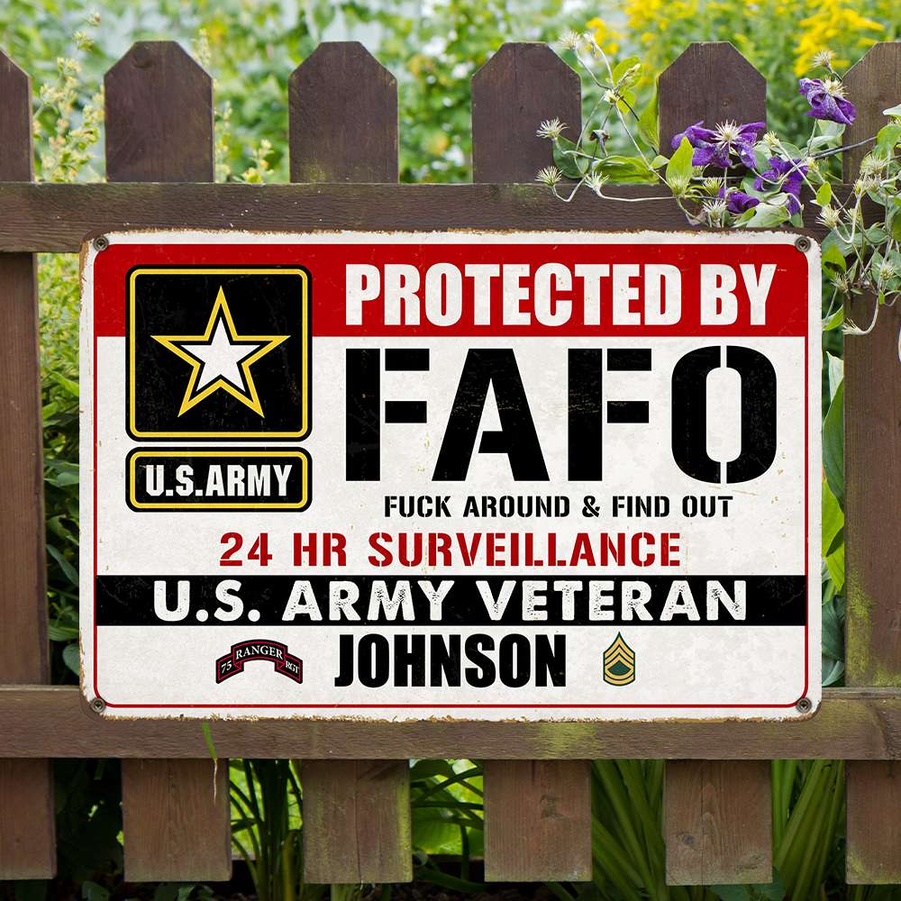 Custom Military Branch Gift For Veteran, Home Security Metal Sign 05QHQN060824-Homacus