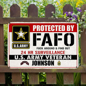 Custom Military Branch Gift For Veteran, Home Security Metal Sign 05QHQN060824-Homacus