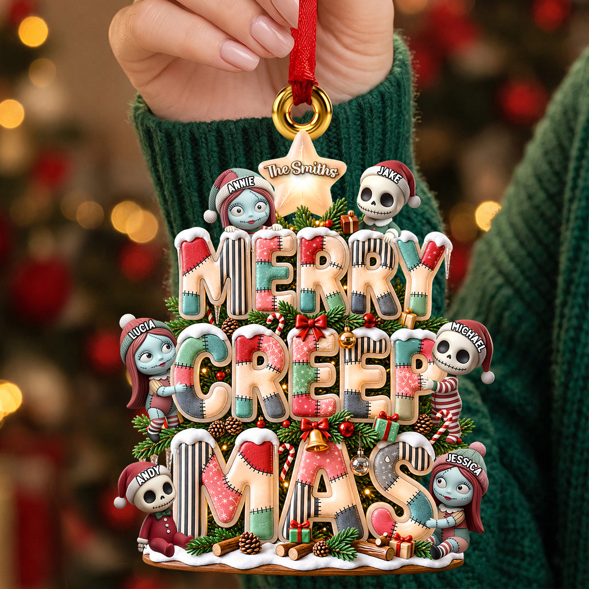 Merry Creepmas Christmas Ornament - Personalized Christmas Gifts 05padh120926-Homacus