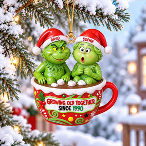 Hot Chocolate Cup Couple Ornament - Personalized Gifts For Couple Christmas Ornament 01TOQN160926-Homacus