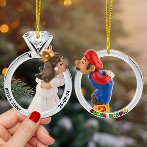 Personalized Gifts For Matching Couple Christmas Ornament, Engagement Rings 01qhtn191024-Homacus