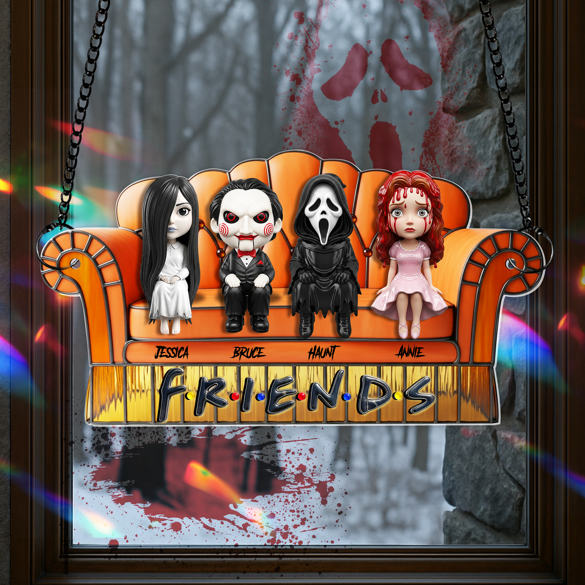 Creepy Crew Chilling Together Suncatcher - Personalized Gift For Friends 03OHLU120825-Homacus