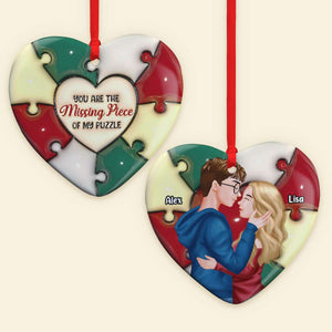 Personalized Gifts For Couple Heart Ceramic Ornament 04OHMH301024PA-Homacus