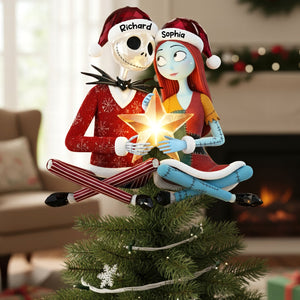 Spooky Couple Christmas Tree Topper - Personalized Gifts For Couple 02toqn201125-Homacus