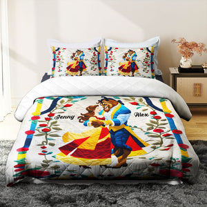 Personalized Gifts For Couple Quilt Bed Set Romantic Love Story 02HUMH220125-Homacus