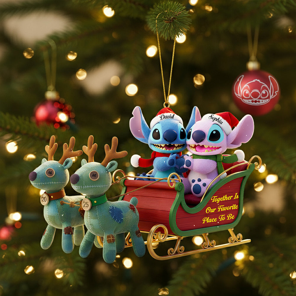 Couple Christmas Sleigh Christmas Ornament Personalized Gifts For Couple 03TGDT240925-Homacus