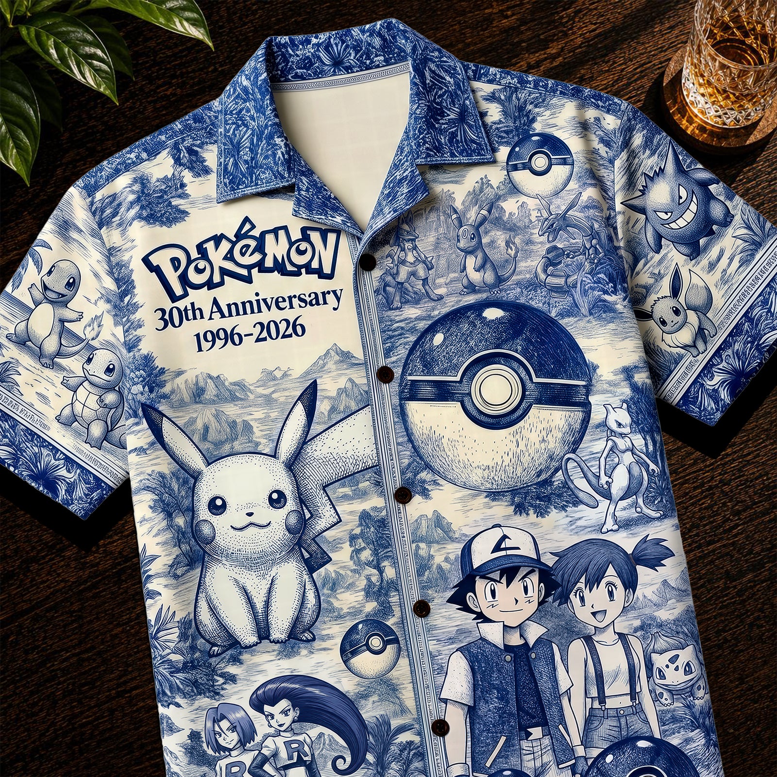 Lovely Characters Celebrate 30th Anniversary Toile De Jouy Hawaiian Shirt - Personalized Gifts 01huqn180626-Homacus