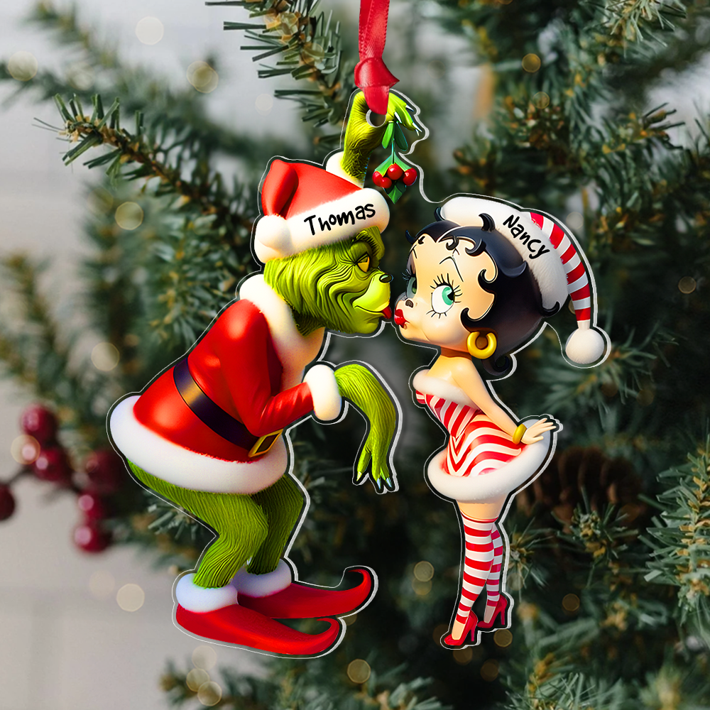 Personalized Gifts For Couple Christmas Ornament Kiss Under The Mistletoe 05xqpu061124-Homacus