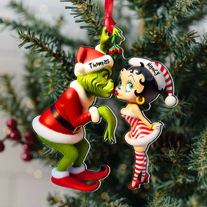 Personalized Gifts For Couple Christmas Ornament Kiss Under The Mistletoe 05xqpu061124-Homacus