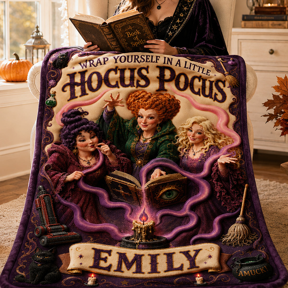 Witch Lover Blanket - Personalized Gifts For Halloween Blanket 02HADT140826-Homacus
