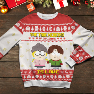 Personalized Gifts For Couple Knitted Ugly Sweater 04tgtn251024hg The True Meaning Of Christmas-Homacus