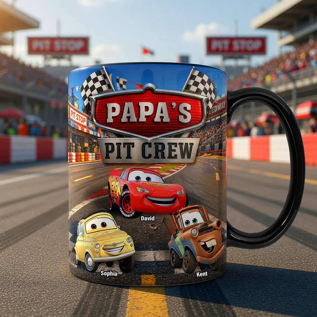 Papa Racing Crew Magic Mug - Personalized Gifts For Dad 03PAQN040526-Homacus