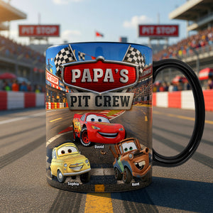 Papa Racing Crew Magic Mug - Personalized Gifts For Dad 03PAQN040526-Homacus