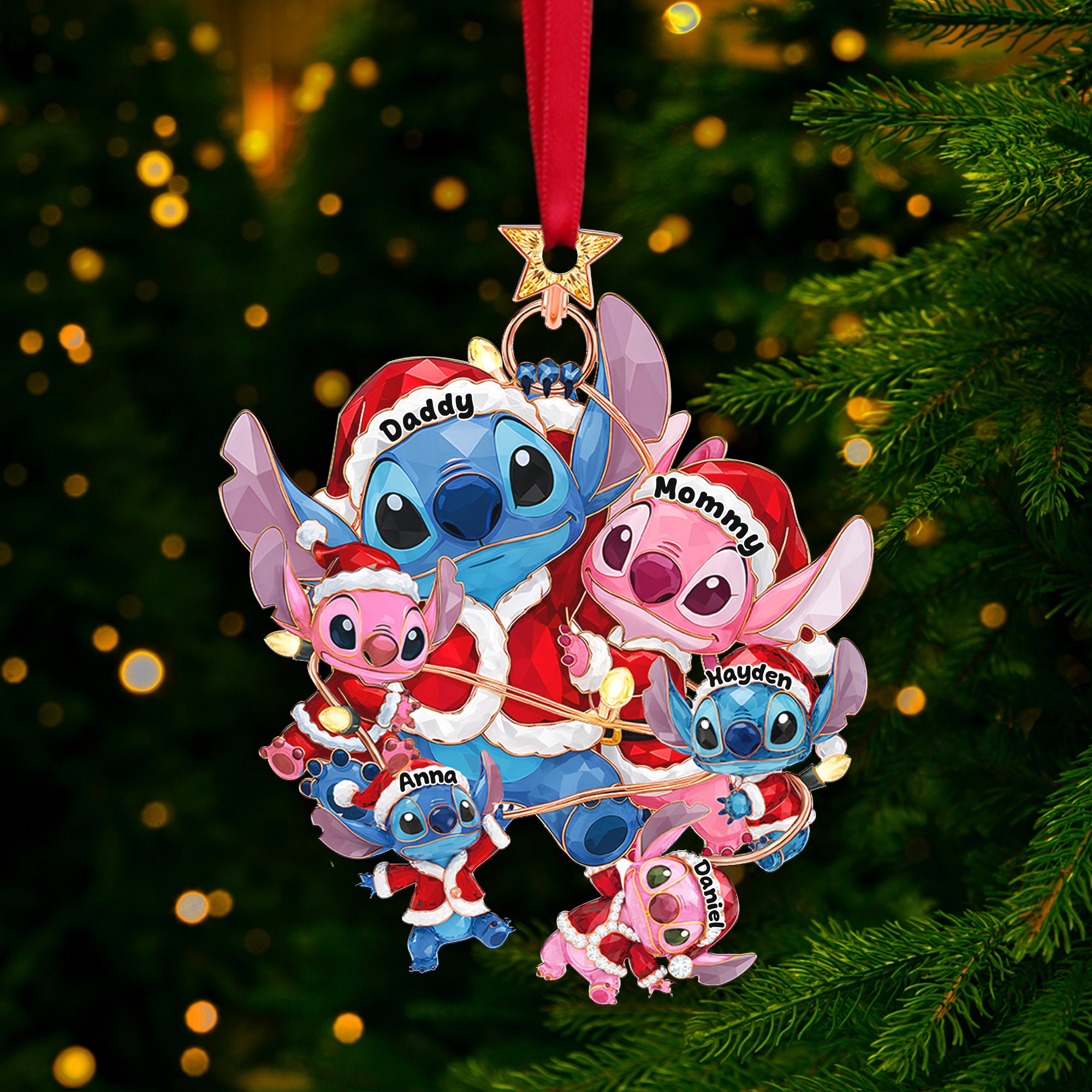 Mischievous Family Tree Ornament - Personalized Gifts For Family 03QHLU220925-Homacus