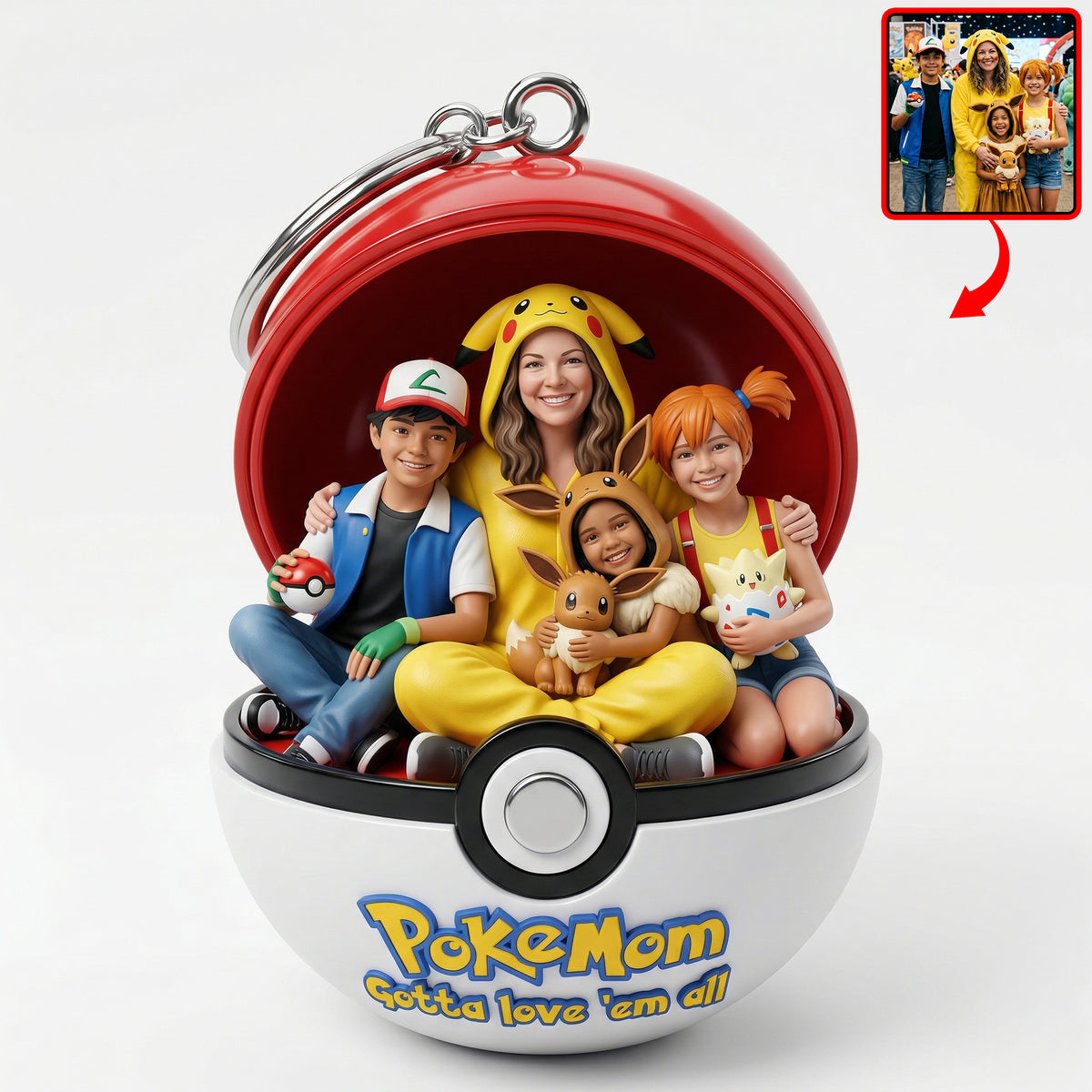 Custom Photo Pocket Monster Keychain - Gifts For Mother 01naqn250326-Homacus