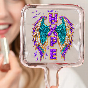 Ribbon Awareness Handheld Mirror - Personalized Gifts 01HUDT081225-Homacus