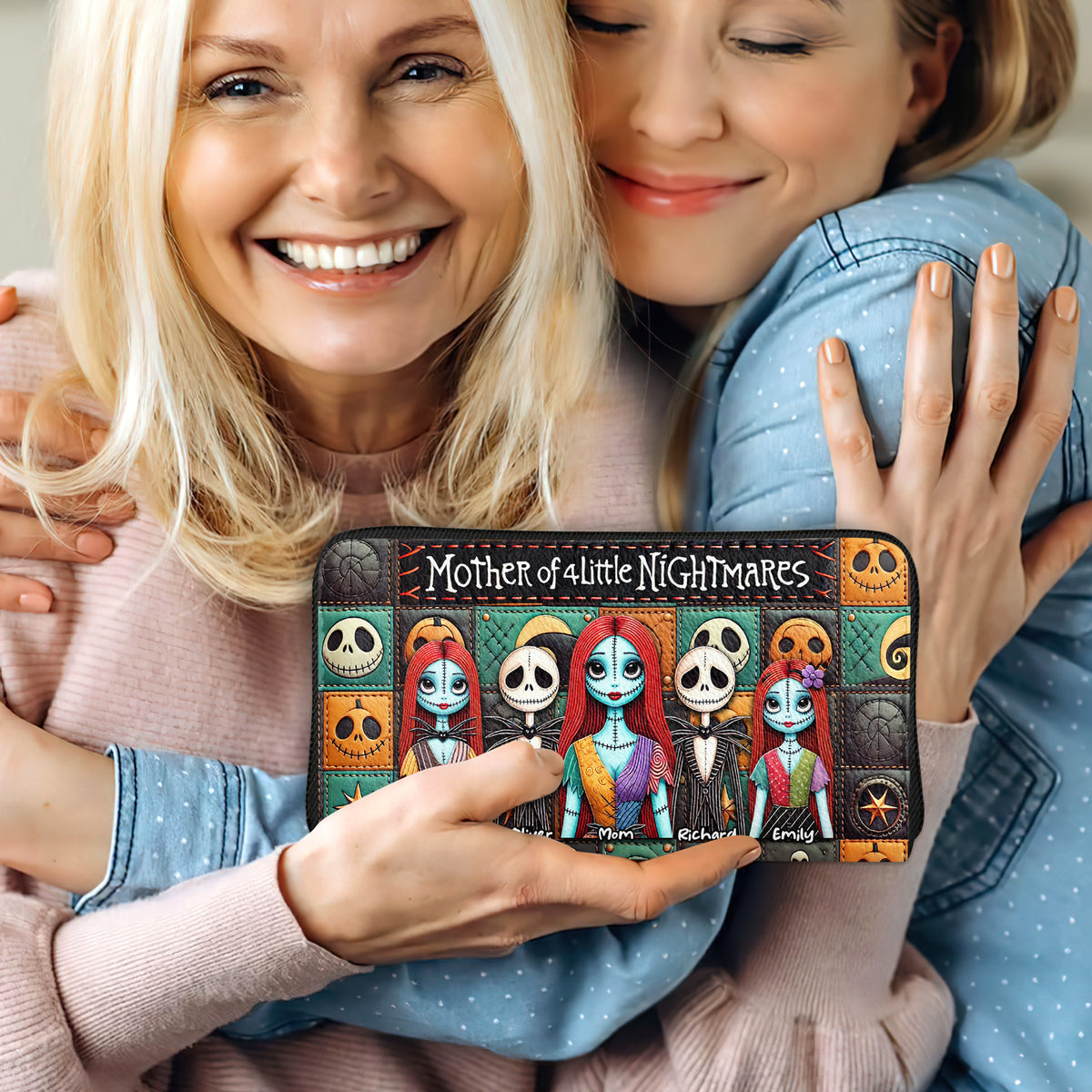 Nightmare Mom Twill Faux Leather Wallet Gifts For Mom 05TGDT090425-Homacus