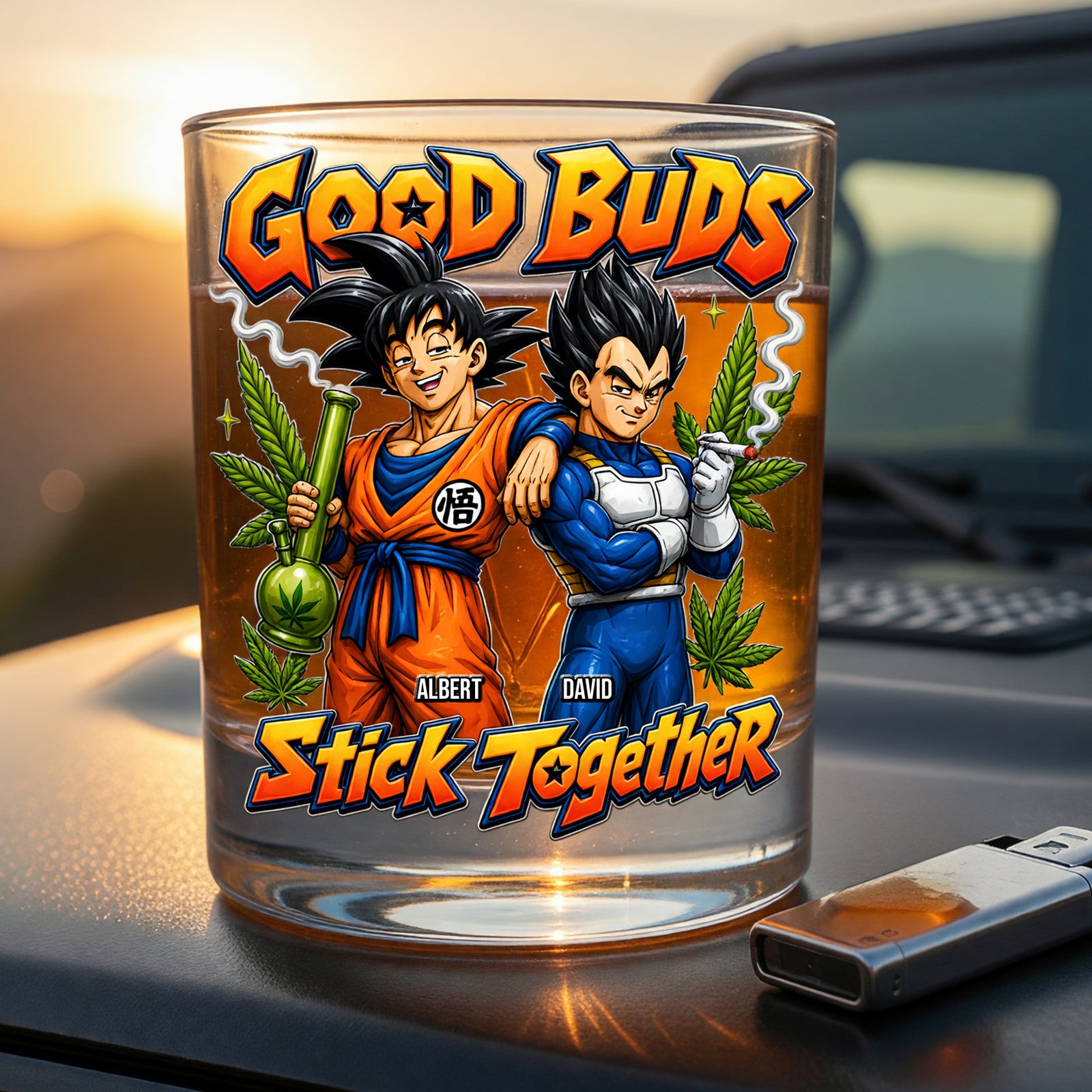 Partners in Chill Round Glass - Personalized Gift For Friends 04TOQN060626-Homacus
