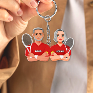 Personalized Gifts For Tennis Couple Keychain 011qhhu210125pa-Homacus