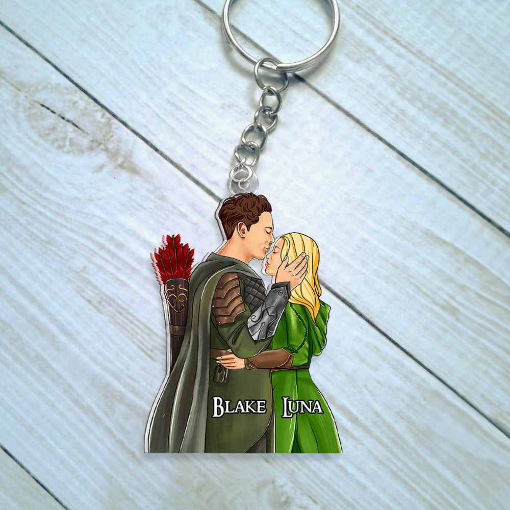 Personalized Gifts For Couple Keychain Hugging Couple 023QHHU110125TM-Homacus